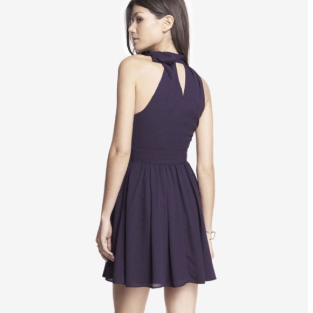 Express Tie Neck Halter Dress 2 - Picture 2 of 3